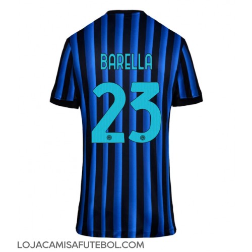 Camisa de Futebol Inter Milan Nicolo Barella #23 Equipamento Principal Mulheres 2025-26 Manga Curta